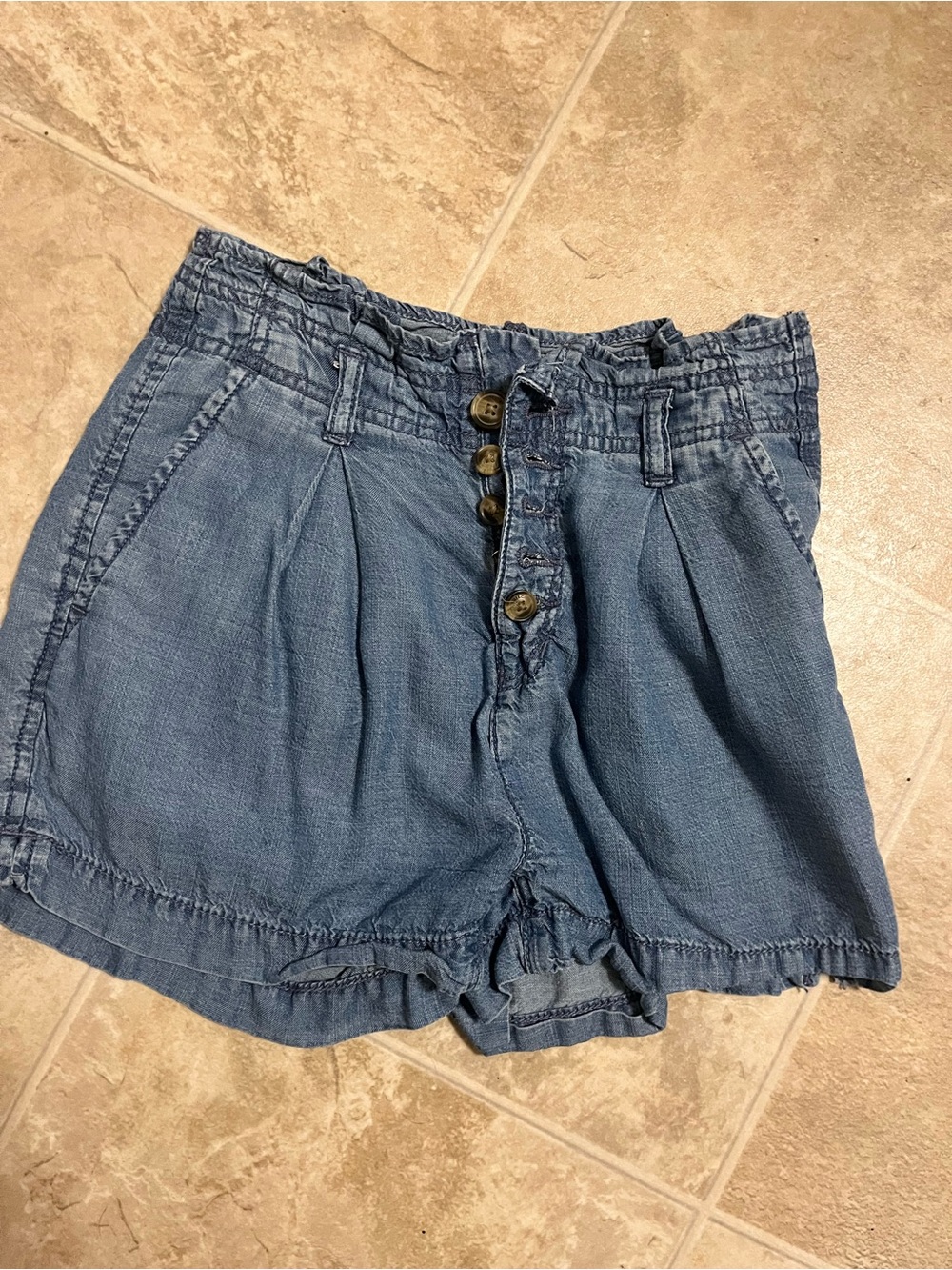 American Eagle Outfitters Denim-Style High-Waist Blue Shorts